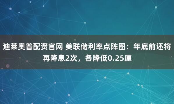 迪莱奥普配资官网 美联储利率点阵图：年底前还将再降息2次，各降低0.25厘