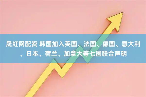晟红网配资 韩国加入英国、法国、德国、意大利、日本、荷兰、加拿大等七国联合声明